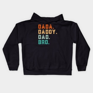 Dada Daddy Dad Bro Funny Fathers Day Retro Vintage Kids Hoodie